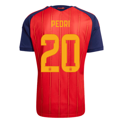 Maglia Replica Spagna Casa PEDRI #20 Uomo Mondiali 2026 Champion Edition