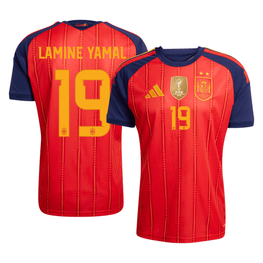 Maglia Replica Spagna Casa LAMINE YAMAL #19 Uomo Mondiali 2026 Champion Edition