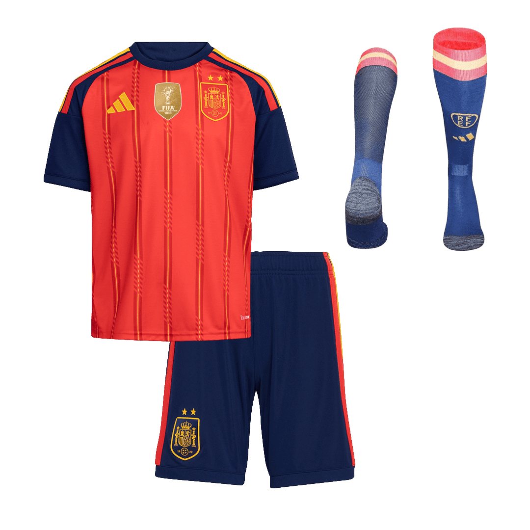 Completo Bambino Spagna Casa Mondiali 2026 - 3 Pezzi Champion Edition