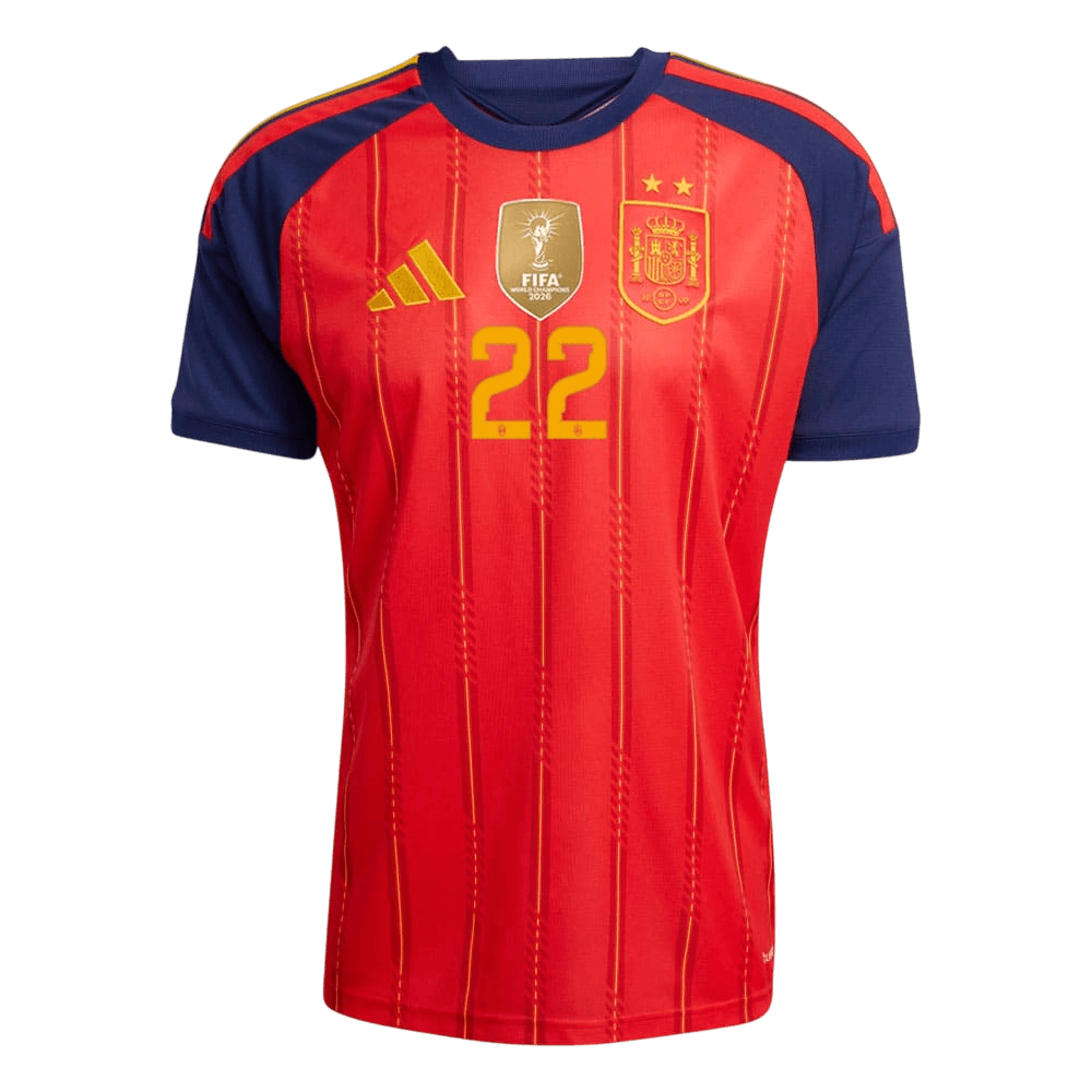 Maglia Gara Spagna Casa CUBARSÍ #22 Uomo Mondiali 2026 Champion Edition