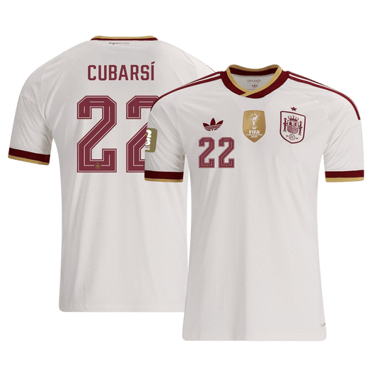 Maglia Gara Spagna Trasferta CUBARSÍ #22 Uomo Mondiali 2026 Champion Edition